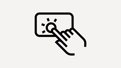 Icon: Finger drückt auf Touchscreen
