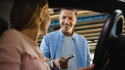 Two people talking to each other