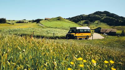 PubliCar Appenzell on the journey from Schlatt to Appenzell