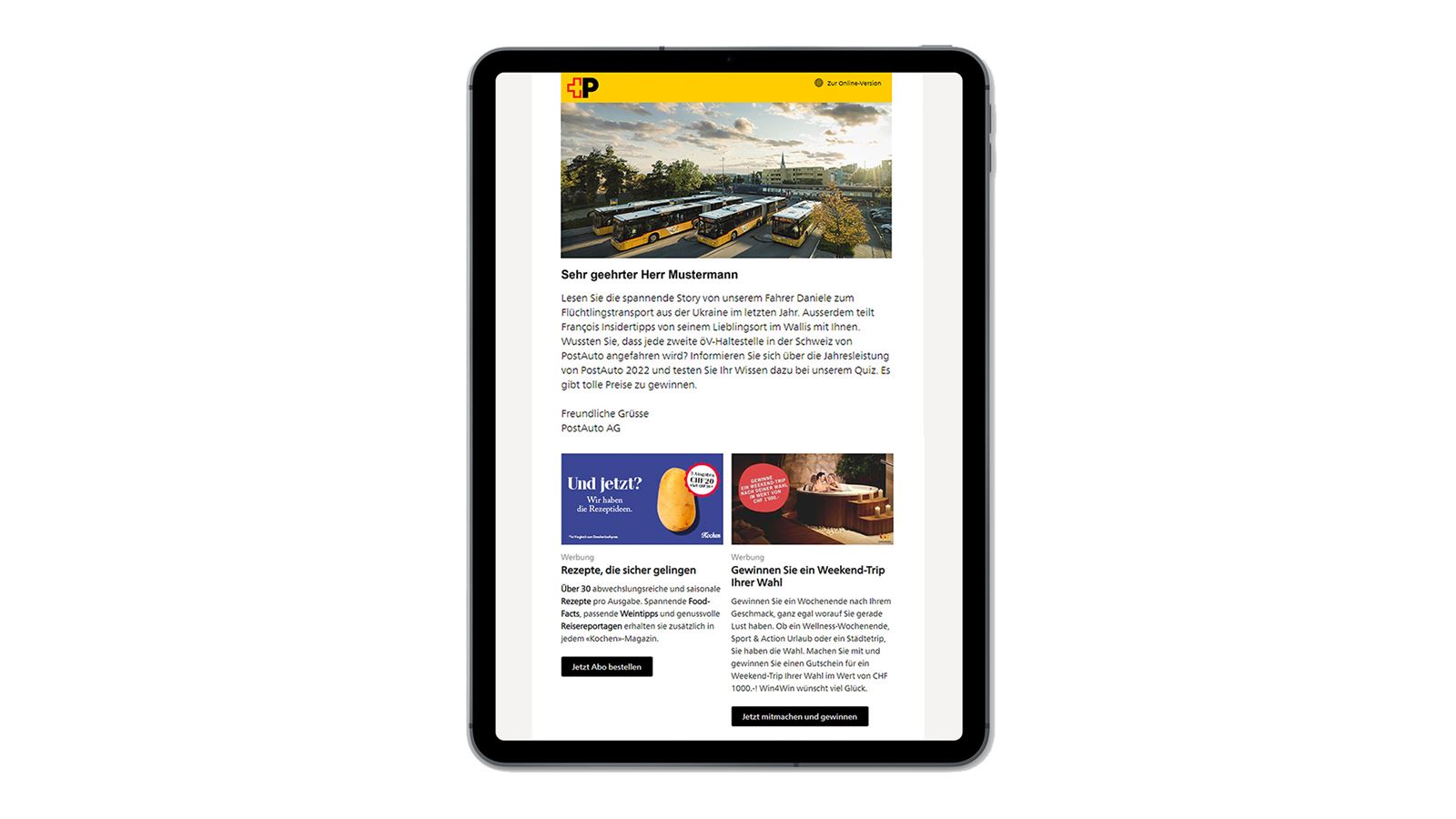 Vorschaue PostAuto-Newsletter