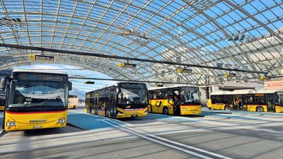 The PostBus station in Chur after the renovation.